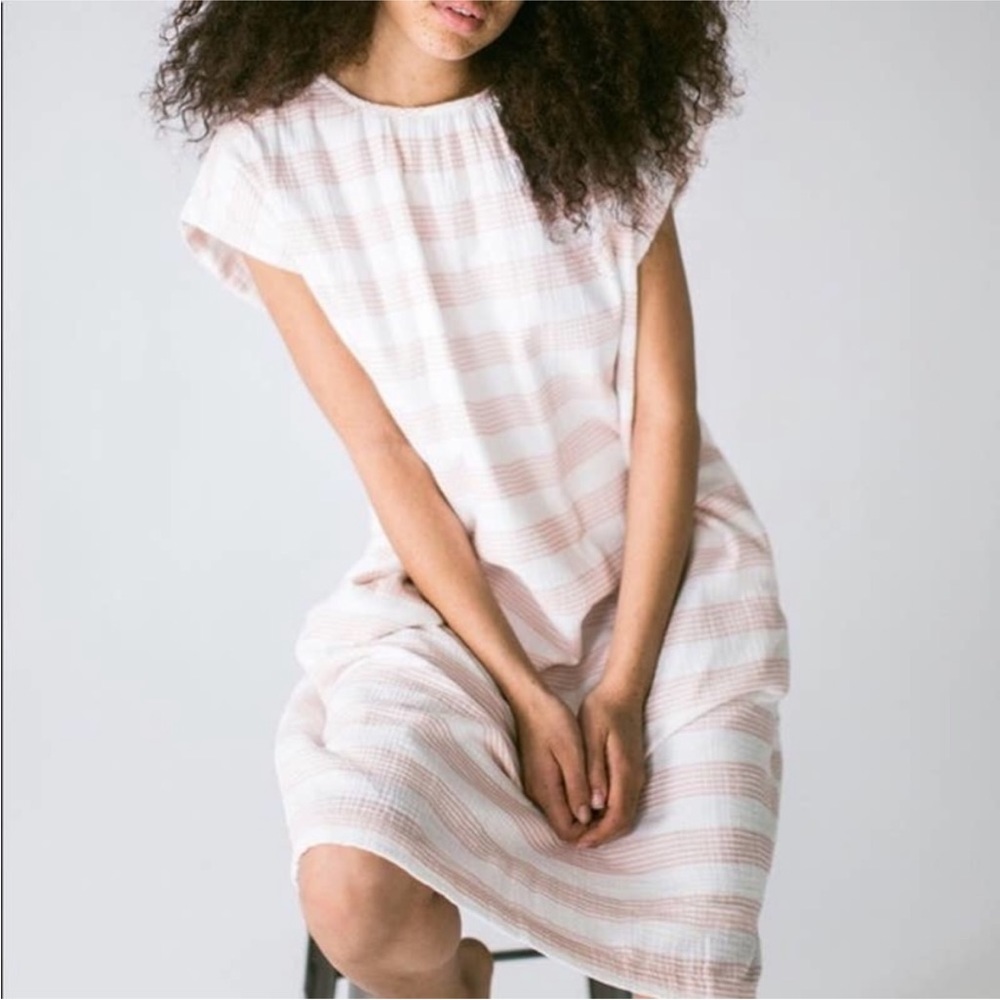 Suunday Cocoon Dress in Spanish Villa Stripe, size S, NWT